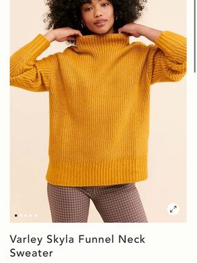 Anthropologie Golden Mustard Ribbed Turtleneck Sweater